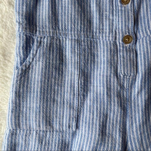 Pinstripe linen-blend romper 18-24m - Picture 4 of 6